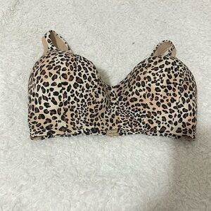 Cacique Brown and Black Leopard Print Wireless Bra